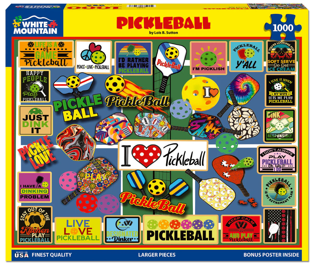 Pickleball - 1000 Piece Jigsaw Puzzle White Mountain