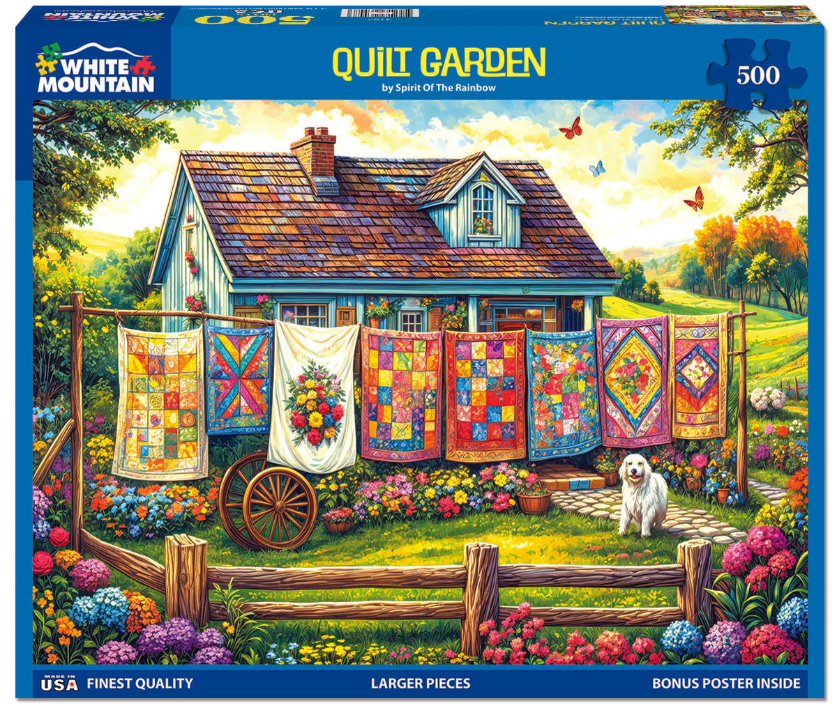 Quilt Garden - 500 Piece Jigsaw Puzzle White Mountain completed puzzle image