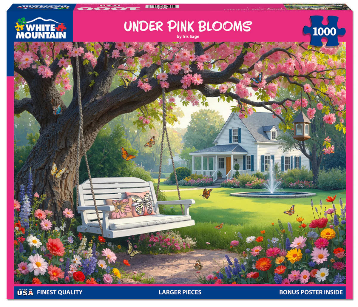 Under Pink Blooms - 1000 Piece Jigsaw Puzzle White Mountain