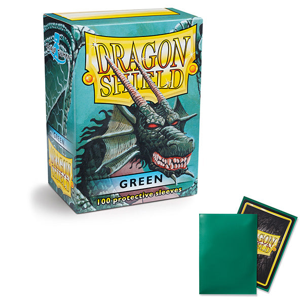 Dragon Shield - Classic Green (Standard) showing 100 card sleeves packaging