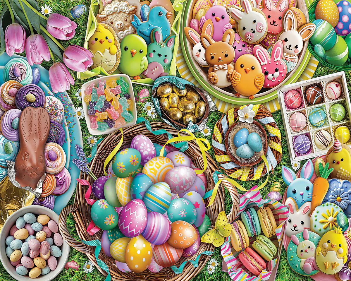99 Easter Eggs - 1000 Piece Jigsaw Puzzle White Mountain