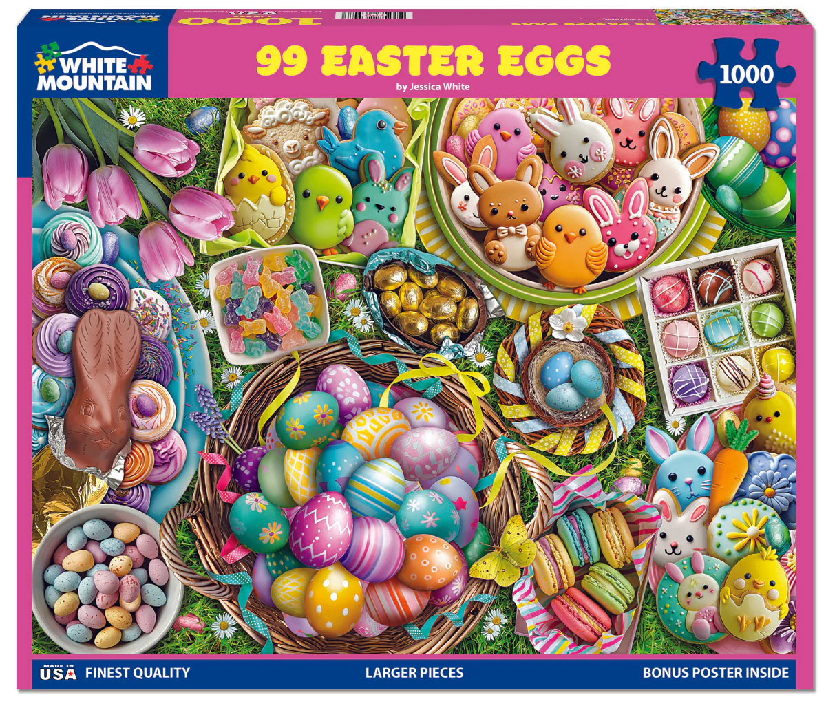 99 Easter Eggs - 1000 Piece Jigsaw Puzzle White Mountain