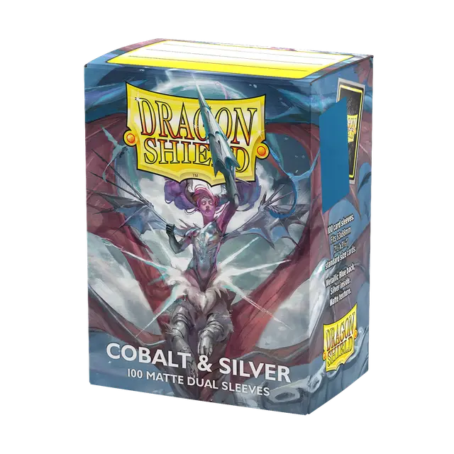 Dragon Shield Cobalt and Silver - Dual Matte Sleeves - Standard Size