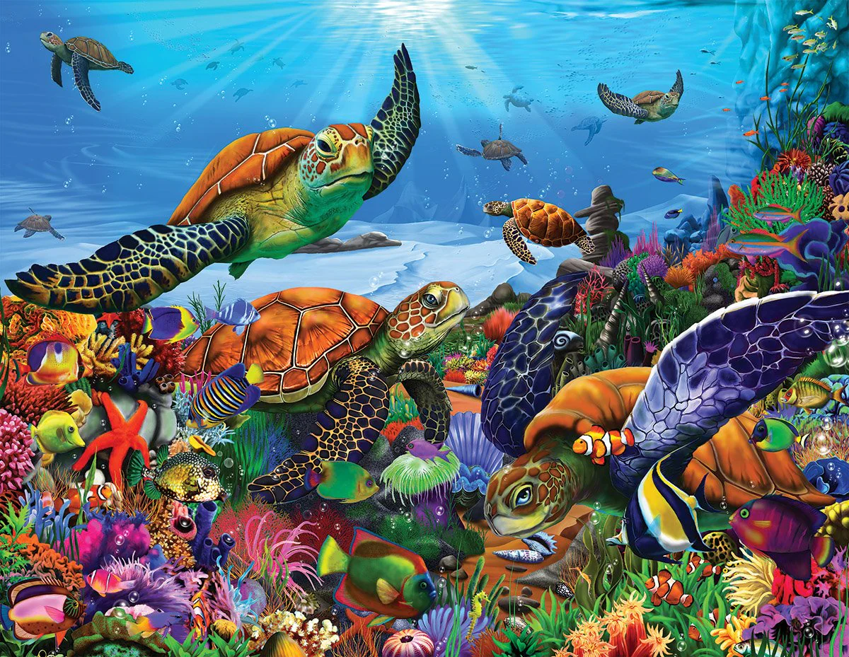 Amazing Sea Turtles - 300 Piece Jigsaw Puzzle White Mountain
