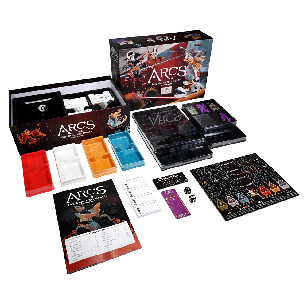Arcs: The Blighted Reach campaign components and cards