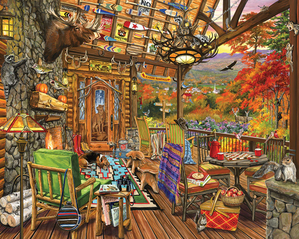 Autumn Porch - 1000 Piece Jigsaw Puzzle White Mountain
