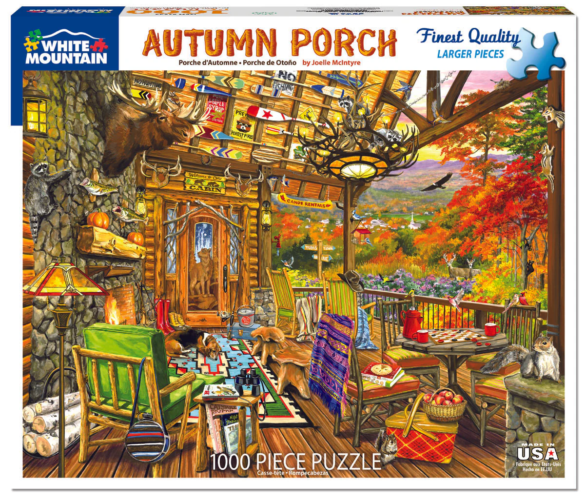 Autumn Porch - 1000 Piece Jigsaw Puzzle White Mountain