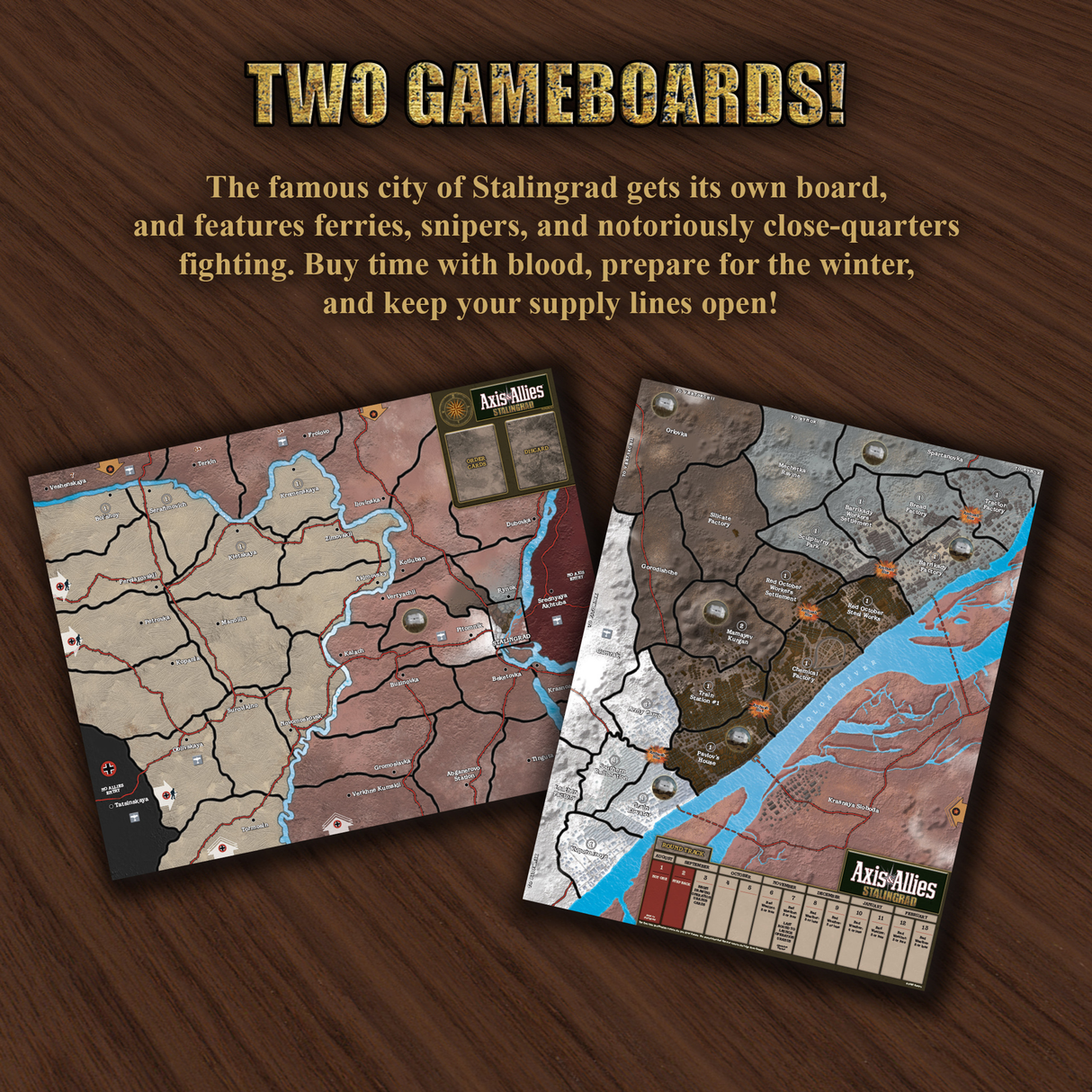 Axis & Allies: Stalingrad gameplay with two gameboards