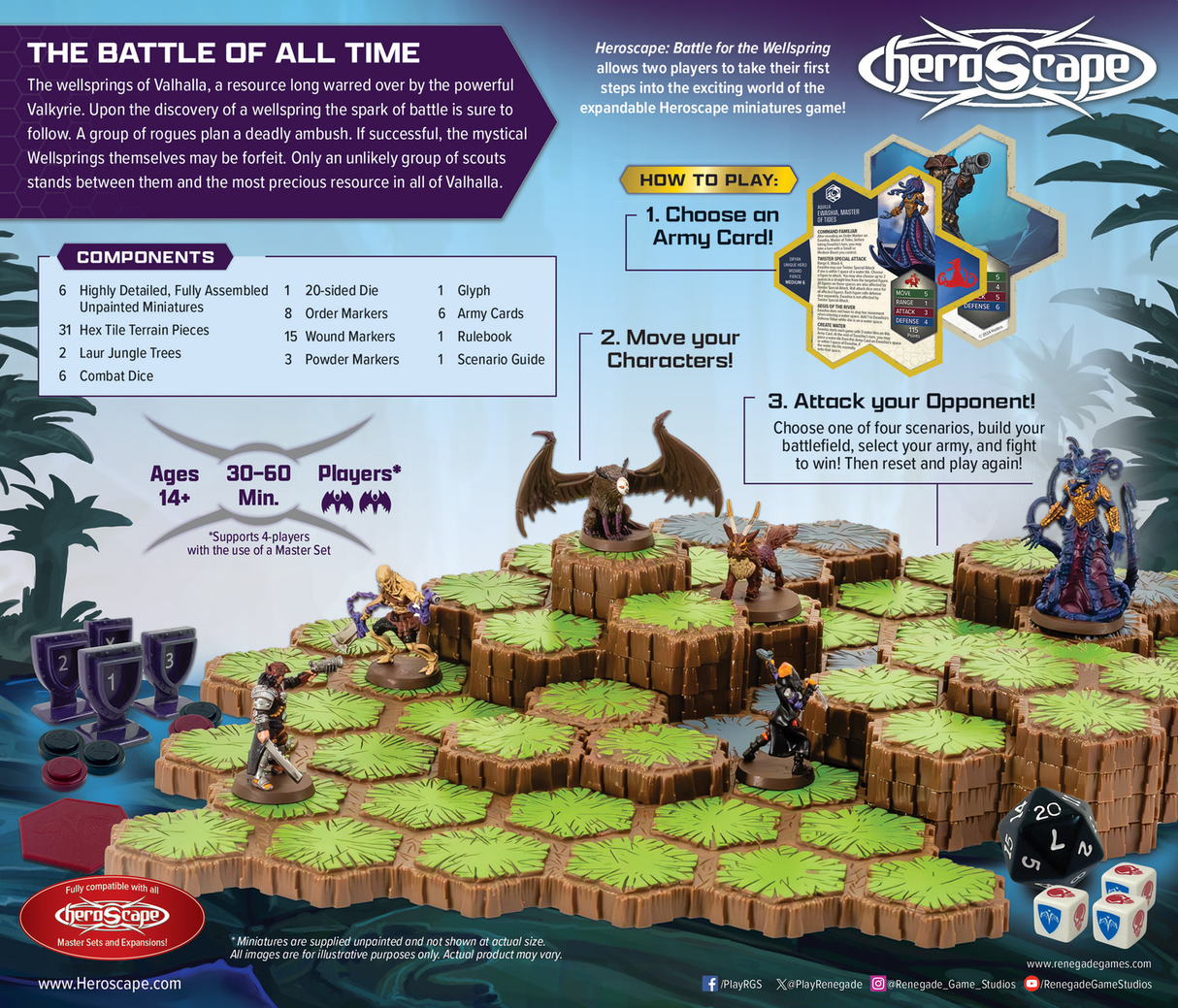 Heroscape: Battle Box - Battle for the Wellspring game components