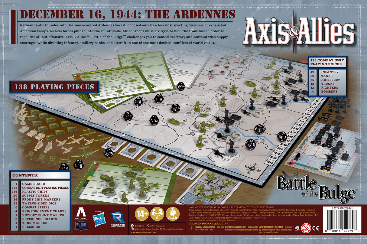 Axis & Allies: Battle of the Bulge complete game setup with all components