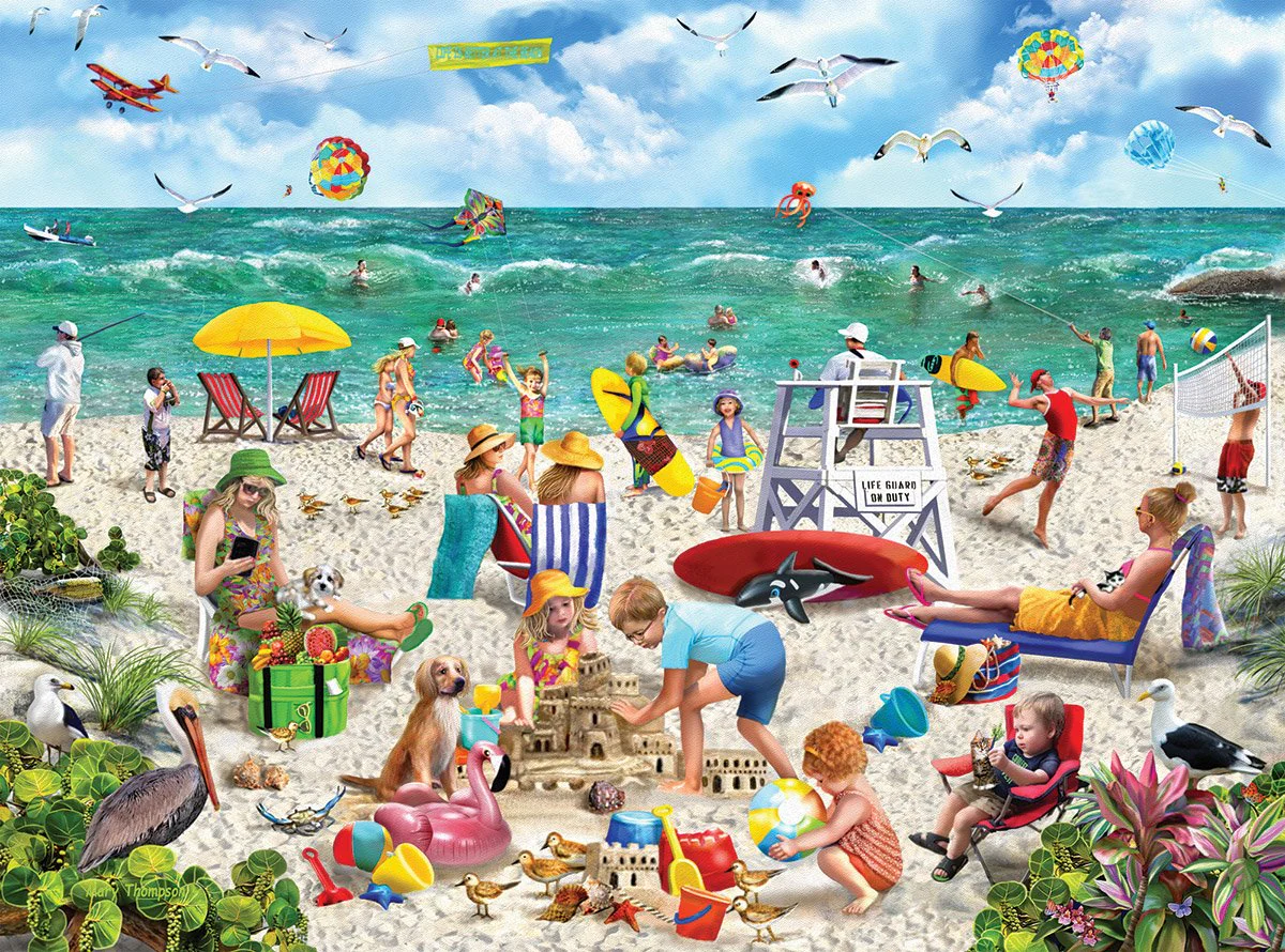 Beach Day - Seek & Find - 1000 Piece Jigsaw Puzzle White Mountain