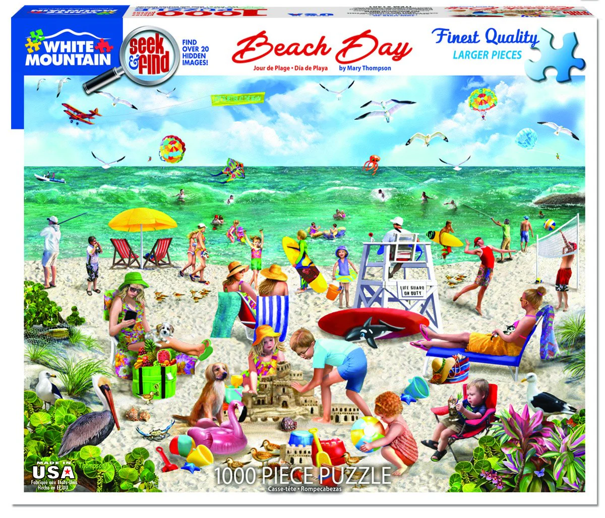 Beach Day - Seek & Find - 1000 Piece Jigsaw Puzzle White Mountain