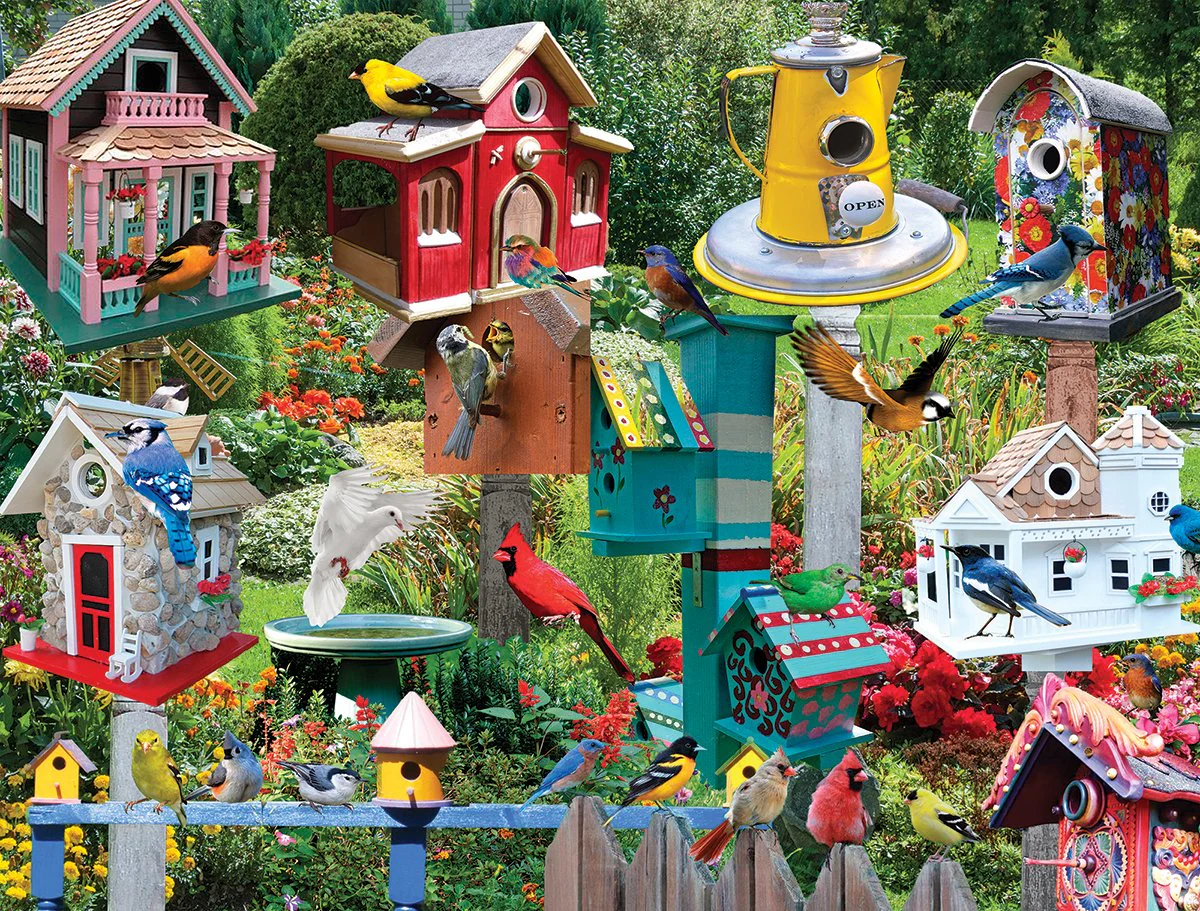 Birdhouse Village - 500 Piece Jigsaw Puzzle White Mountain