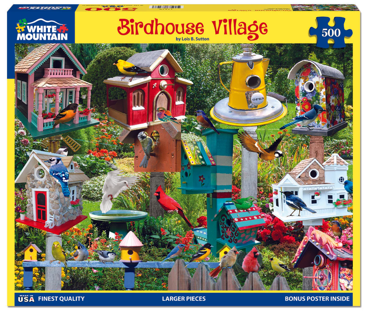 Birdhouse Village - 500 Piece Jigsaw Puzzle White Mountain