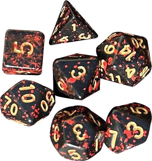 Bloody Kith Horde - 14 Polyhedral dice set close-up detail