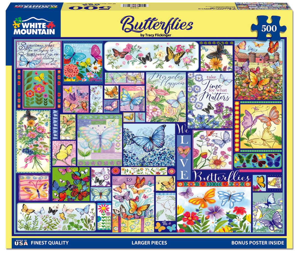 Butterflies - 500 Piece Jigsaw Puzzle White Mountain