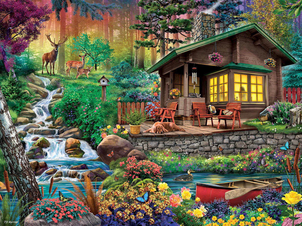 Cabin in the Woods - 500 Piece Jigsaw Puzzle White Mountain