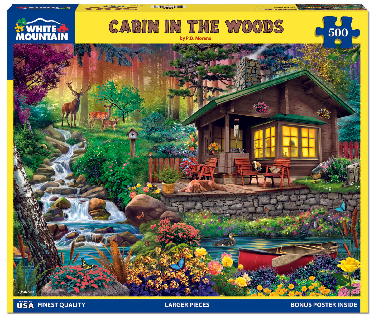 Cabin in the Woods - 500 Piece Jigsaw Puzzle White Mountain