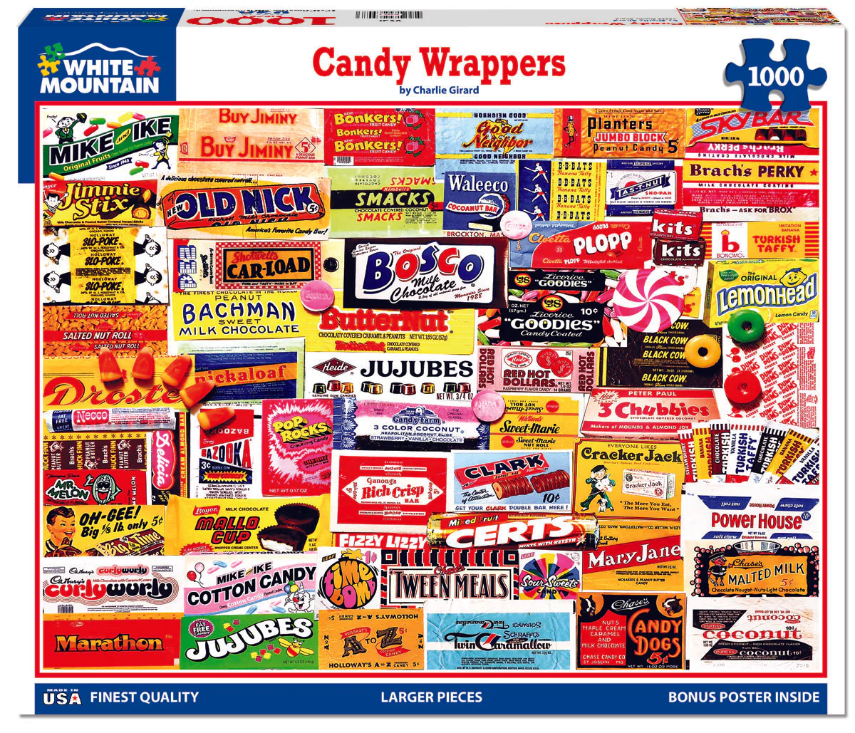 Candy Wrappers - 1000 Piece Jigsaw Puzzle White Mountain