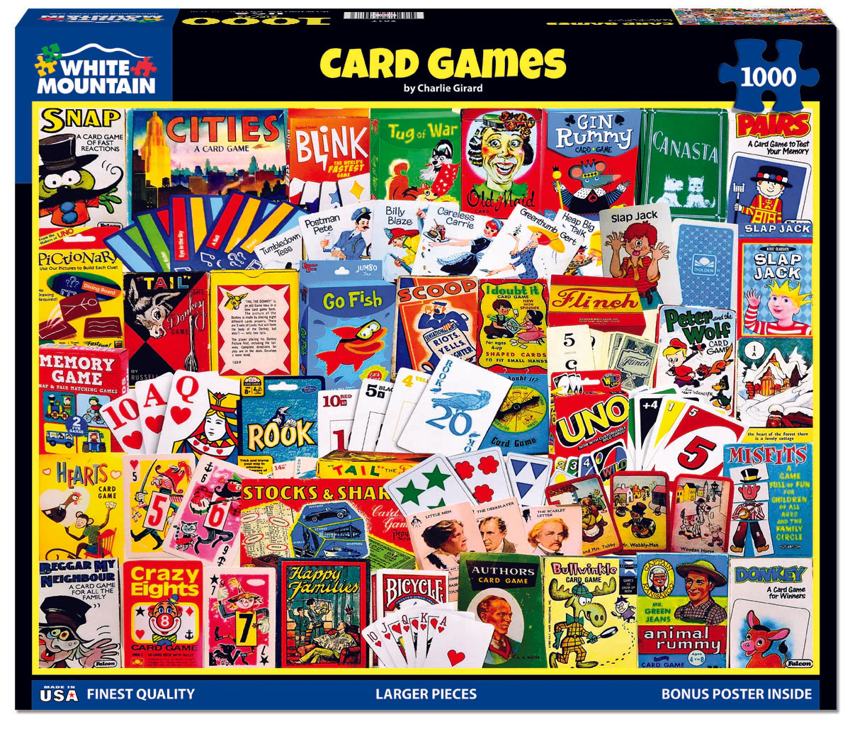 Card Games - 1000 Piece Jigsaw Puzzle White Mountain