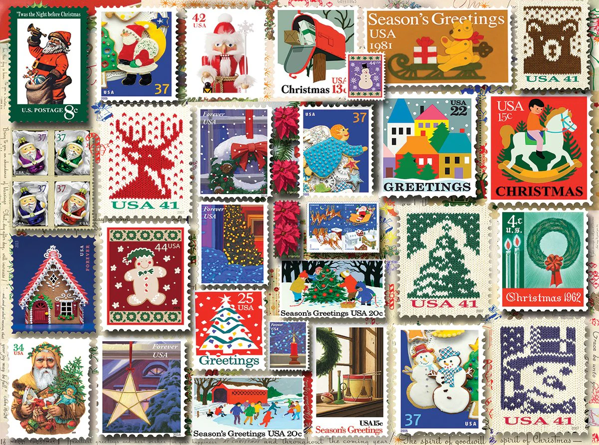 Christmas Stamps - 1000 Piece White Mountain