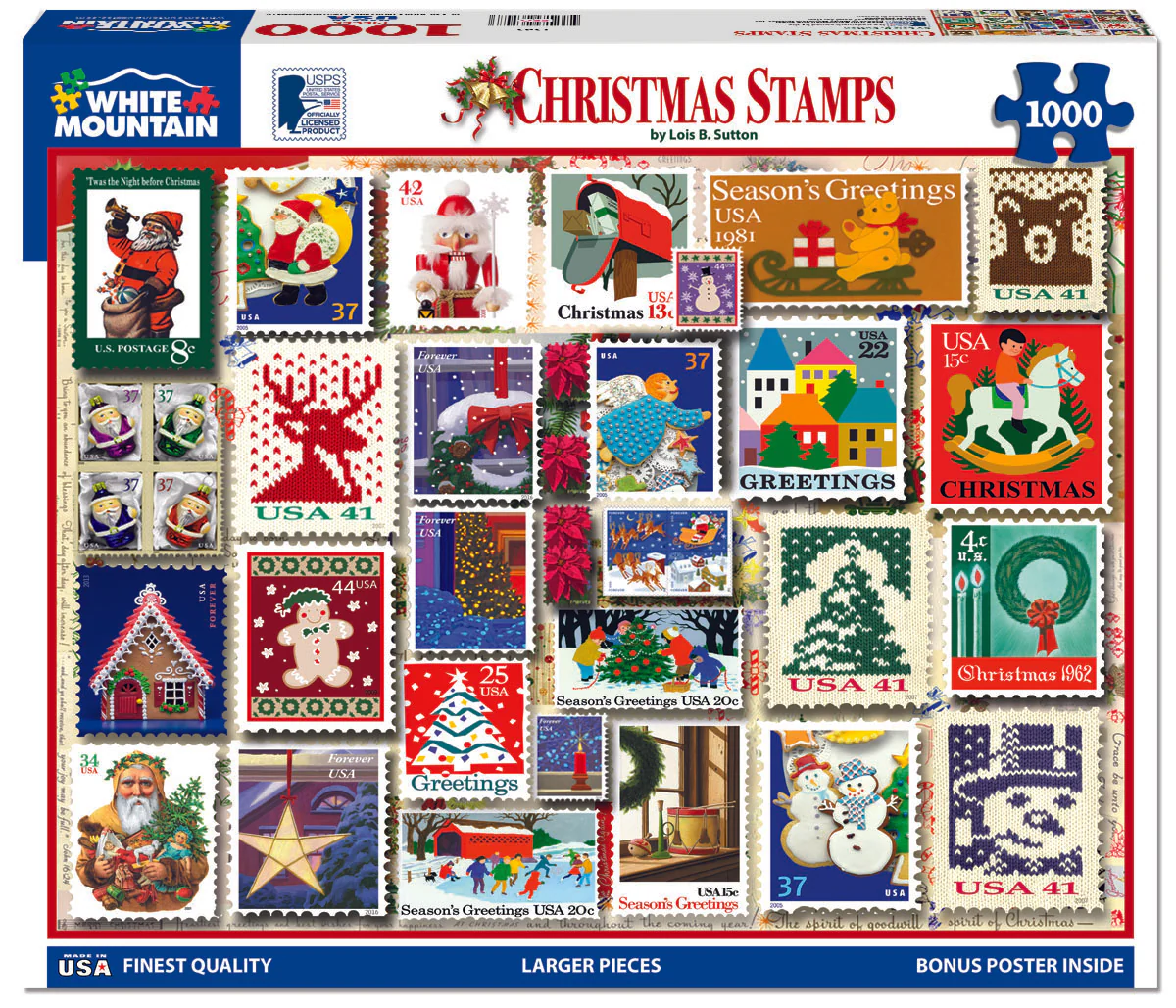 Christmas Stamps - 1000 Piece White Mountain