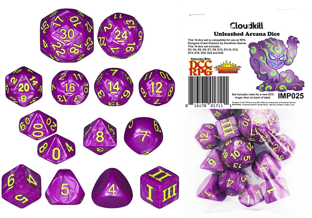 Cloudkill (14 Dice Set) - For use with DCC