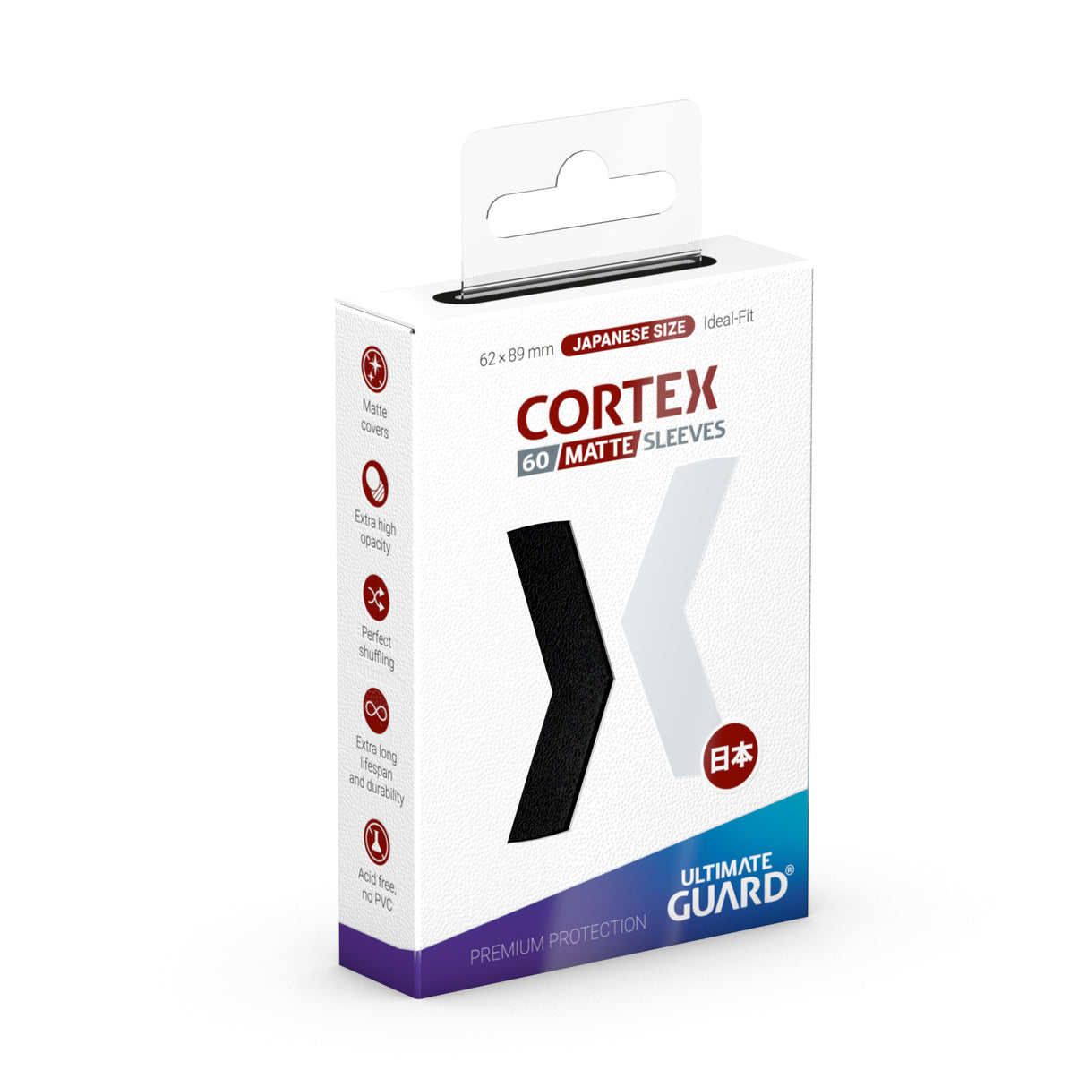 Ultimate Guard CORTEX Japanese Matte Black Sleeves (60ct)