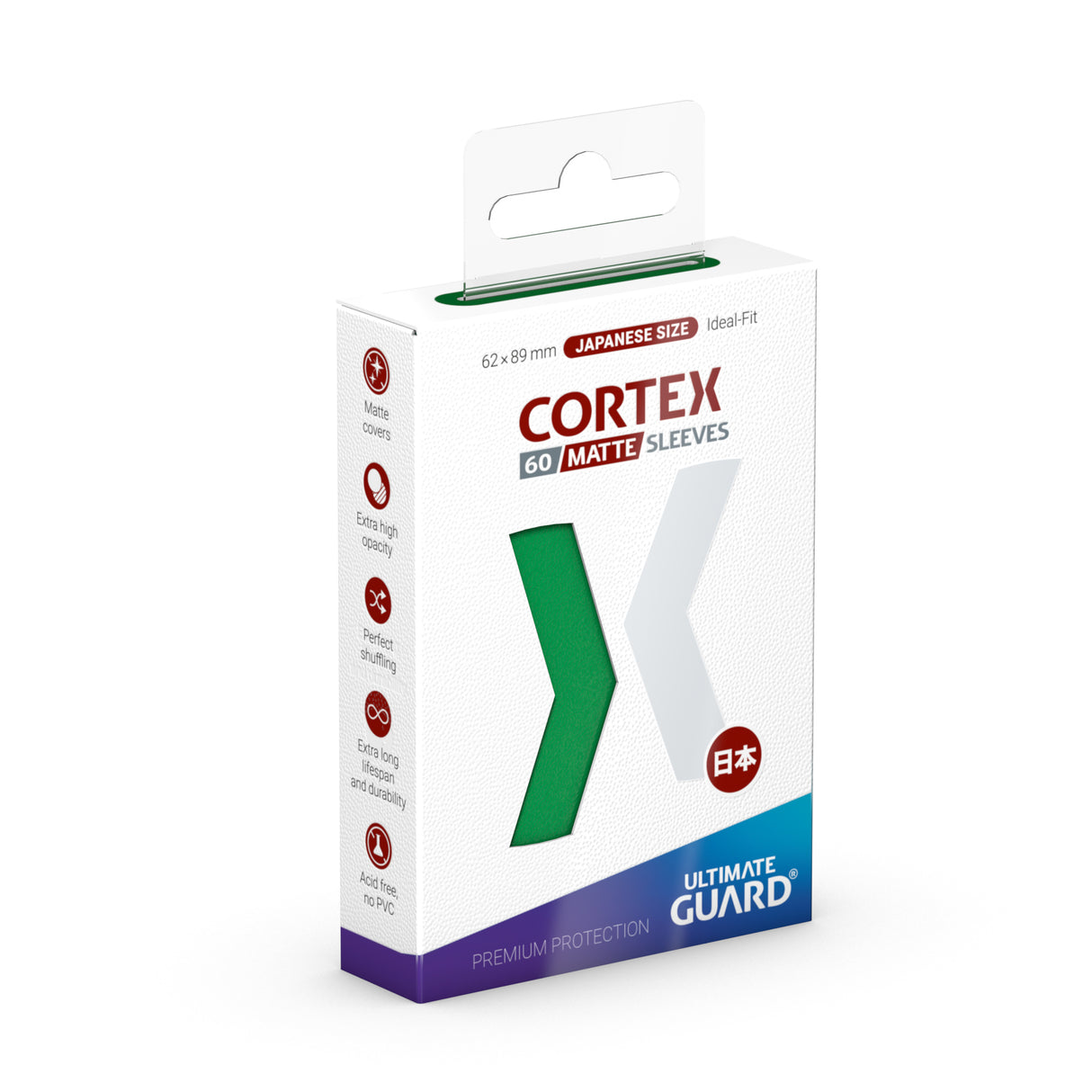 Ultimate Guard CORTEX Japanese Matte Green Sleeves (60ct)