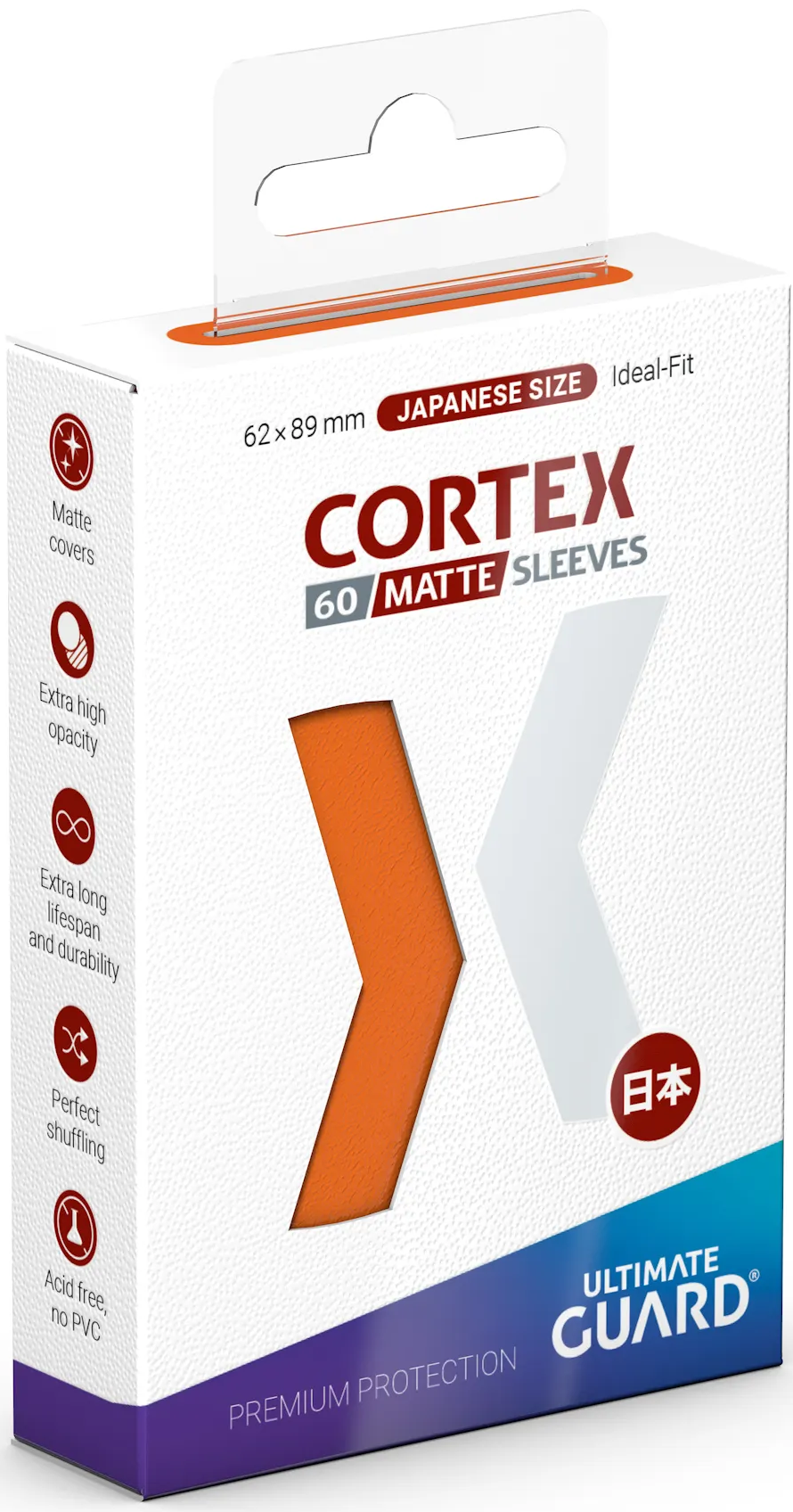 Ultimate Guard CORTEX Japanese Matte Orange Sleeves (60ct)