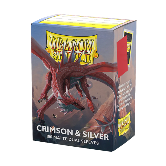 Dragon Shield Crimson & Silver Dual Matte Sleeves - Standard Size
