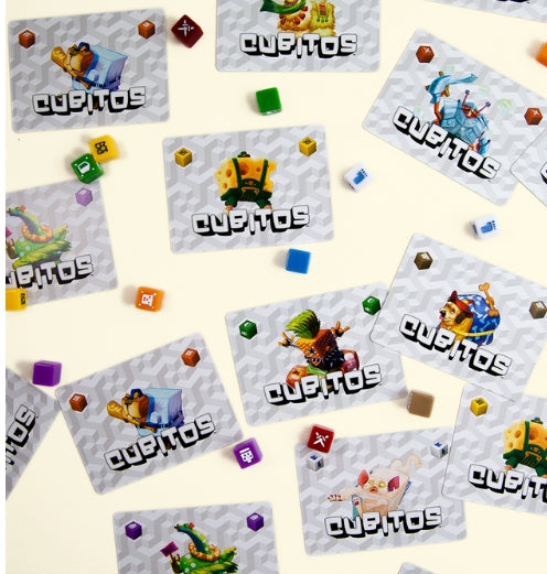 Cubitos gameplay setup with race track