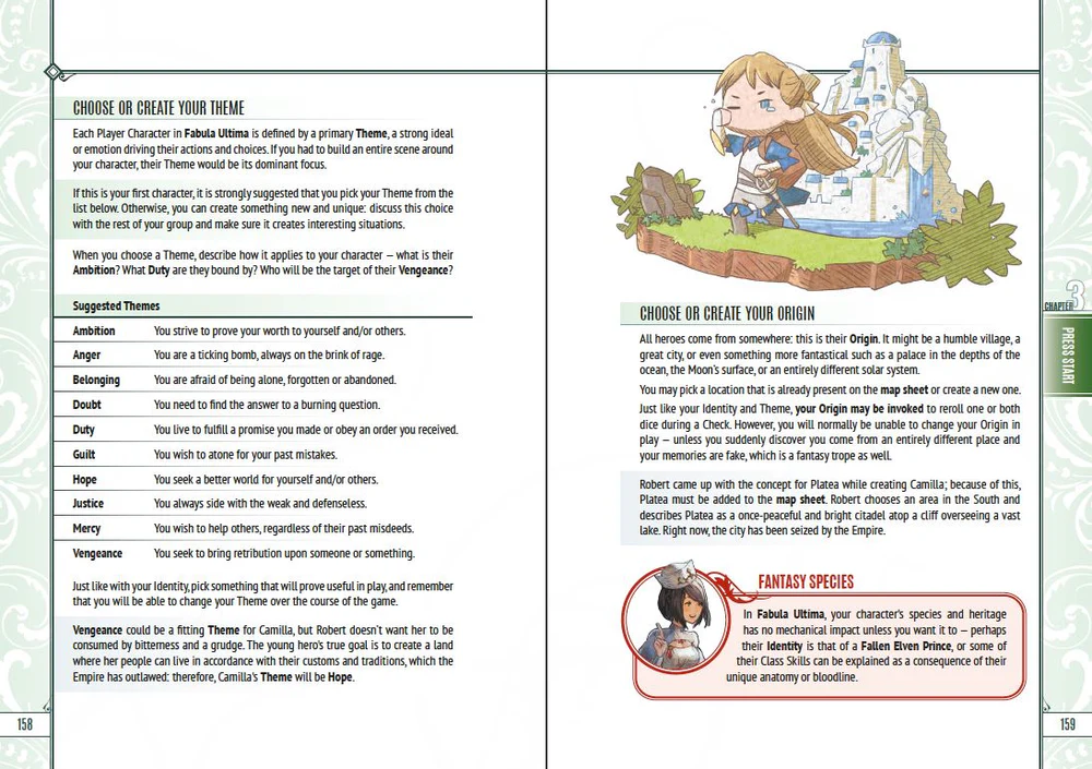 Fabula Ultima RPG: Core Rulebook RPG character sheet example