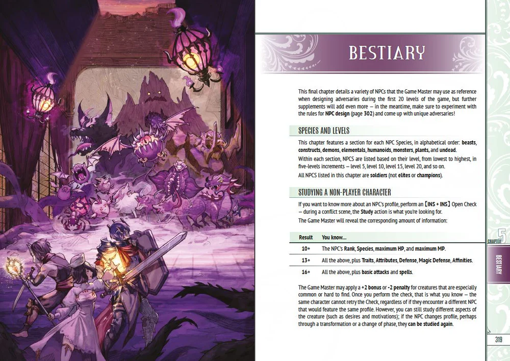 Fabula Ultima RPG: Core Rulebook RPG monster and adversary rules