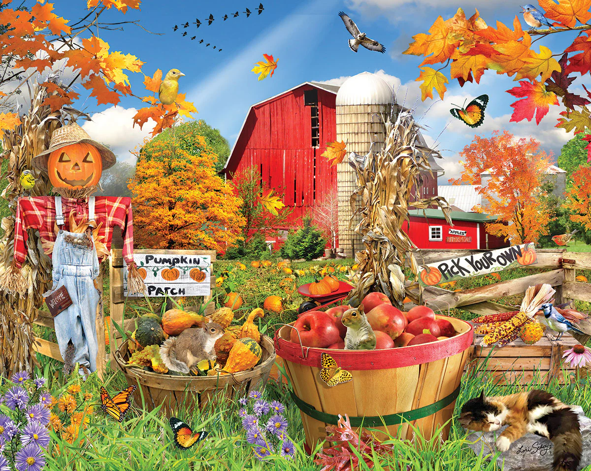 Fall at the Farm - 1000 Piece Jigsaw Puzzle White Mountain