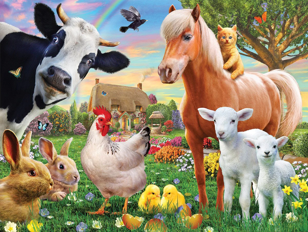 Farm Animals - 300 Piece Jigsaw Puzzle White Mountain