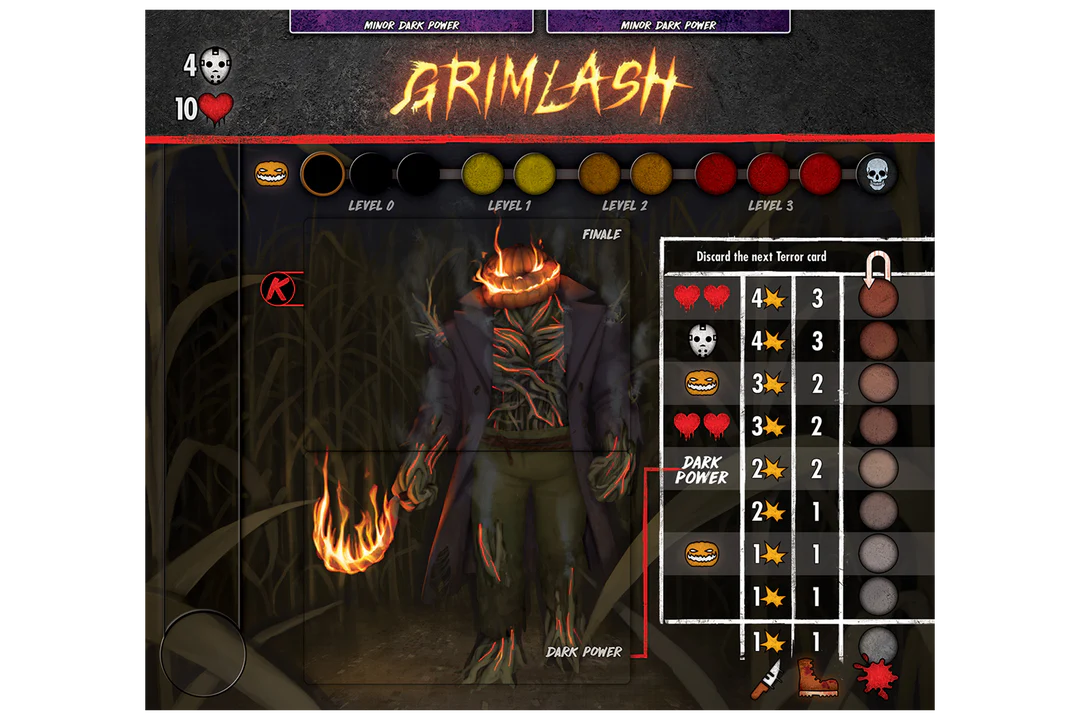 Final Girl: A Rotten Harvest Feature Film Expansion board game displaying gameplay setup