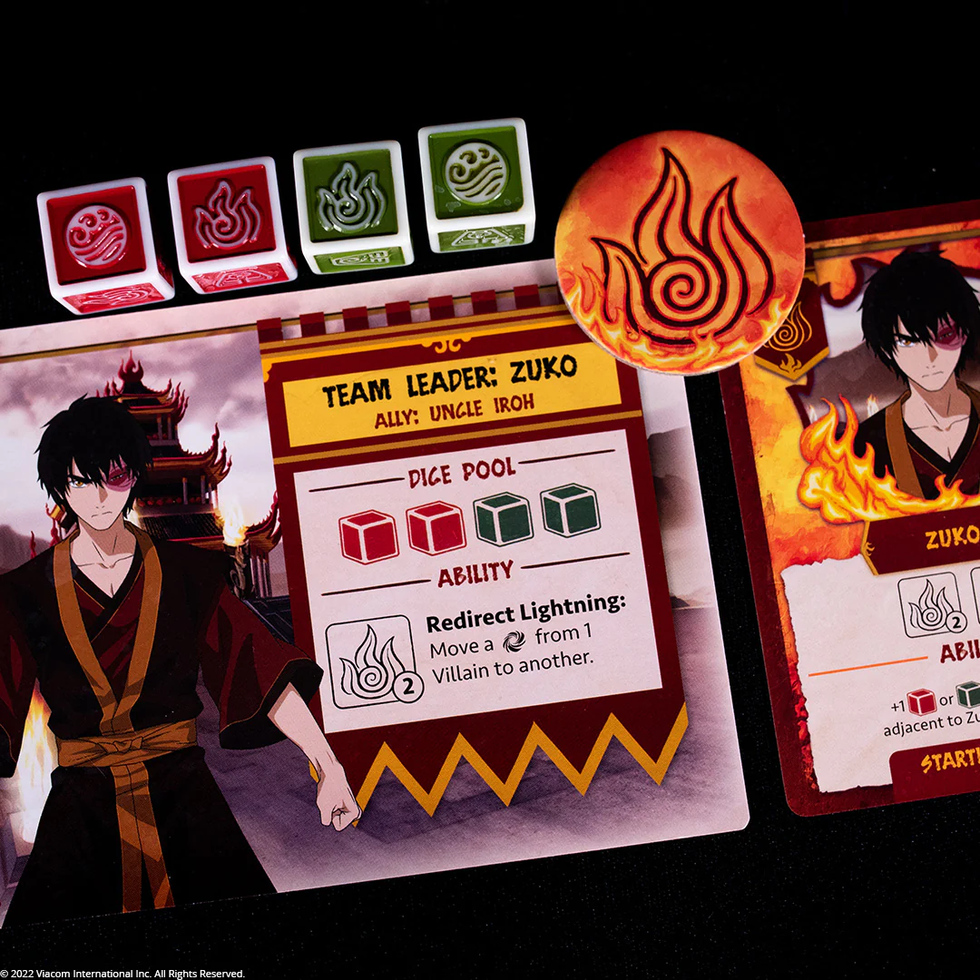 Fire Nation Rising Avatar the Last Airbender game board with Zuko