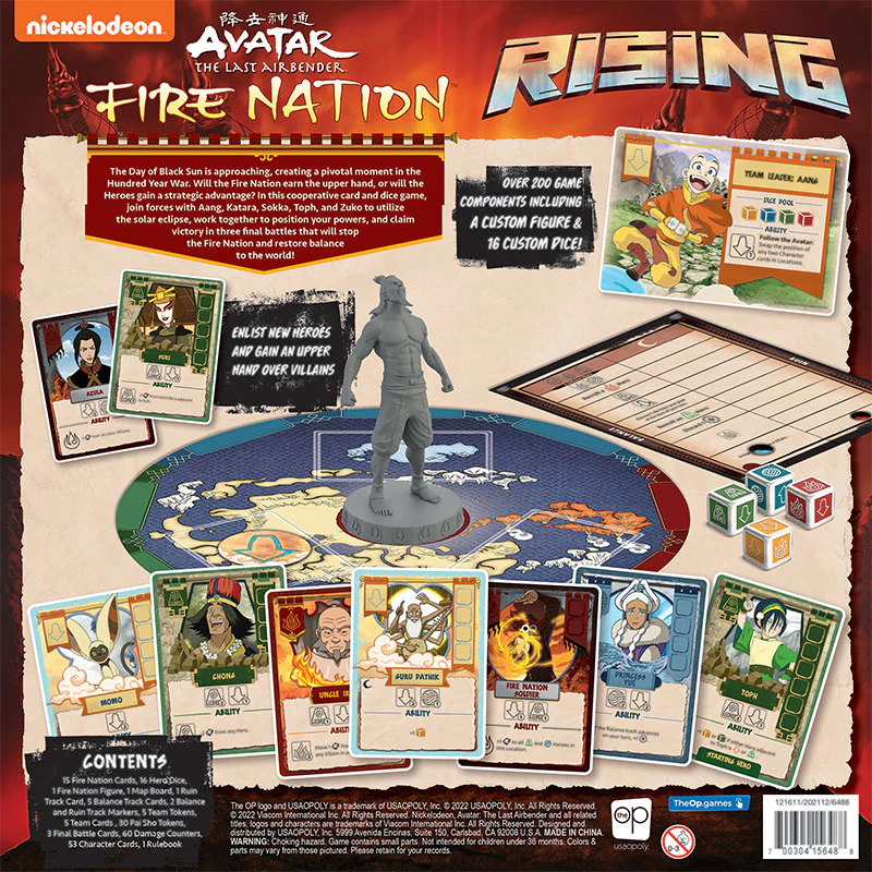 Fire Nation Rising Avatar the Last Airbender complete game setup with all Avatar universe elements