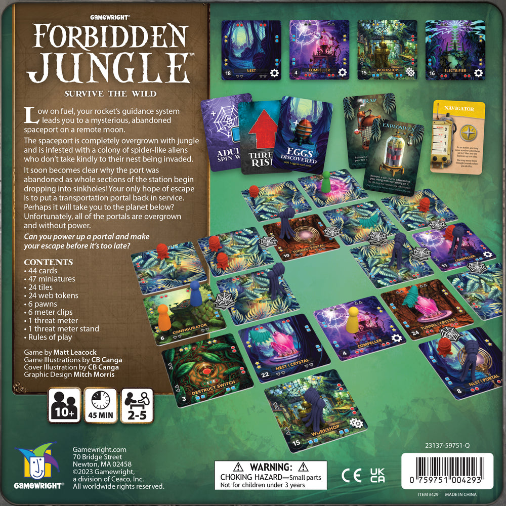 Forbidden Jungle - Survive the Wild (tin) board game tin packaging