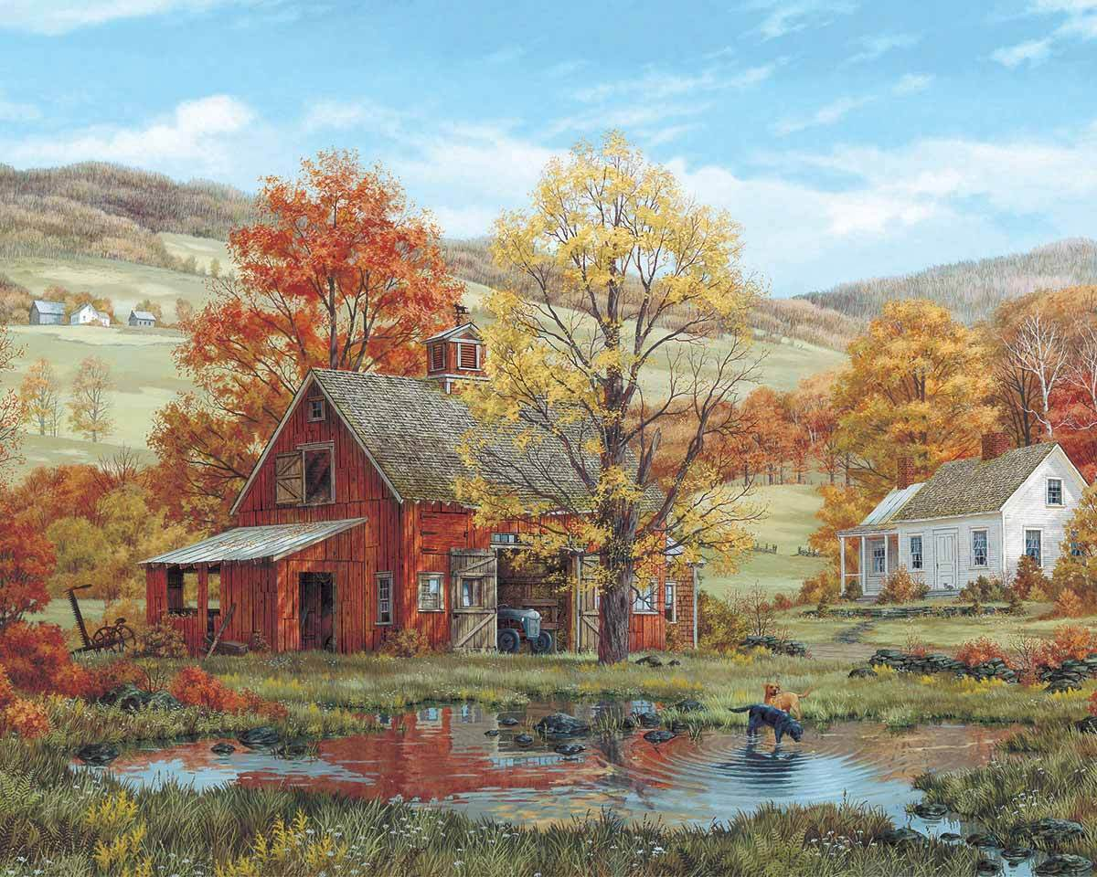 Friends in Autumn - 1000 Piece Jigsaw Puzzle White Mountain