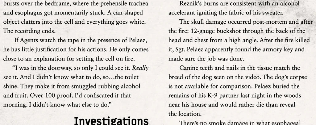 Delta Green RPG: God's Breath (Paperback) RPG interior scene with horror elements