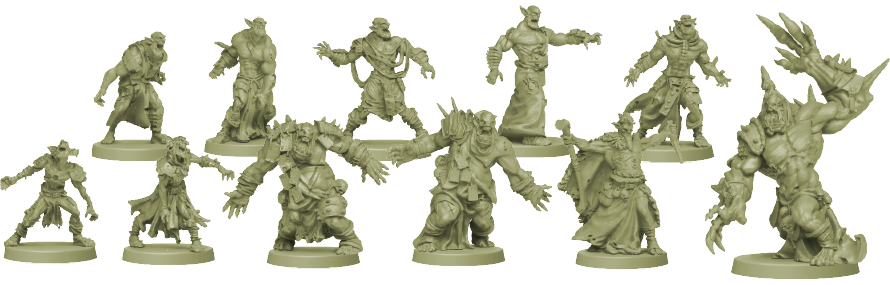 Zombicide Green Horde with orc zombie miniatures