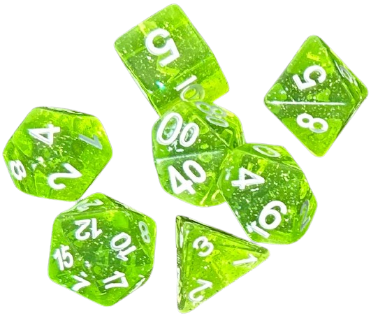 DCC Dice: Greenstone Shards (14 Dice Set)