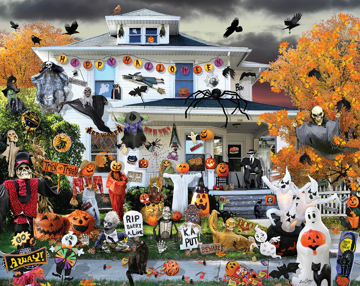 Halloween at the House - 1000 Piece Jigsaw Puzzle White Mountain