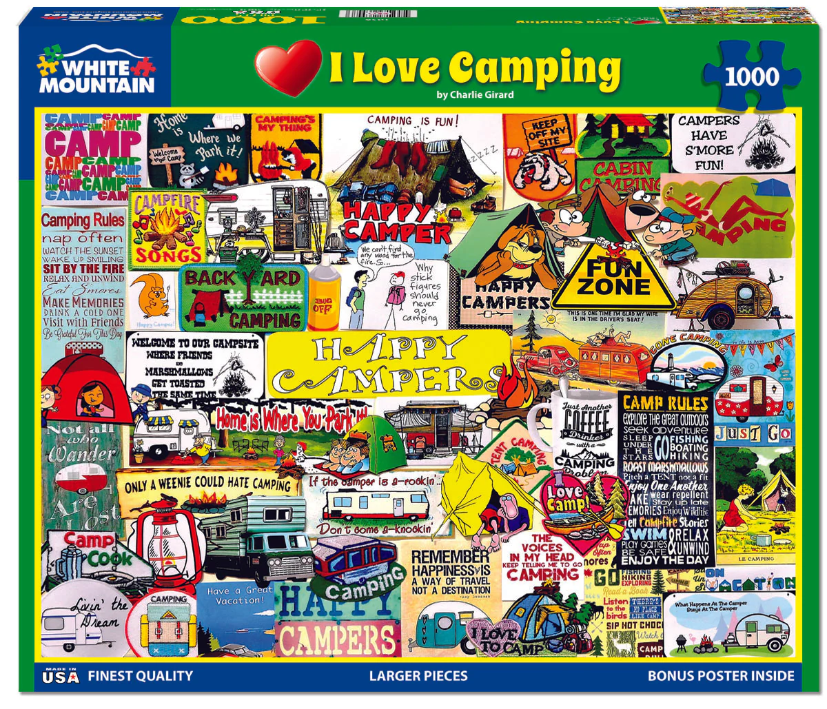 I Love Camping - 1000 Piece Jigsaw Puzzle White Mountain