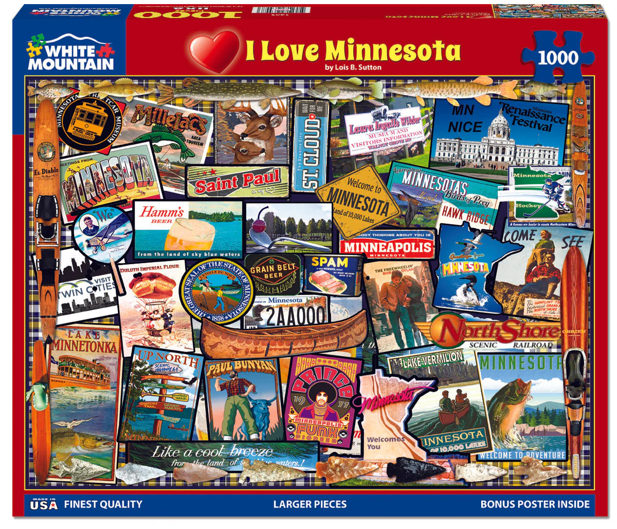 I Love Minnesota - 1000 Piece Jigsaw Puzzle White Mountain