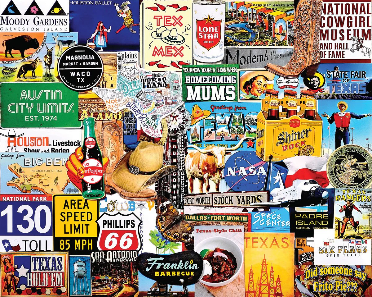 I Love Texas - 1000 Piece Jigsaw Puzzle White Mountain