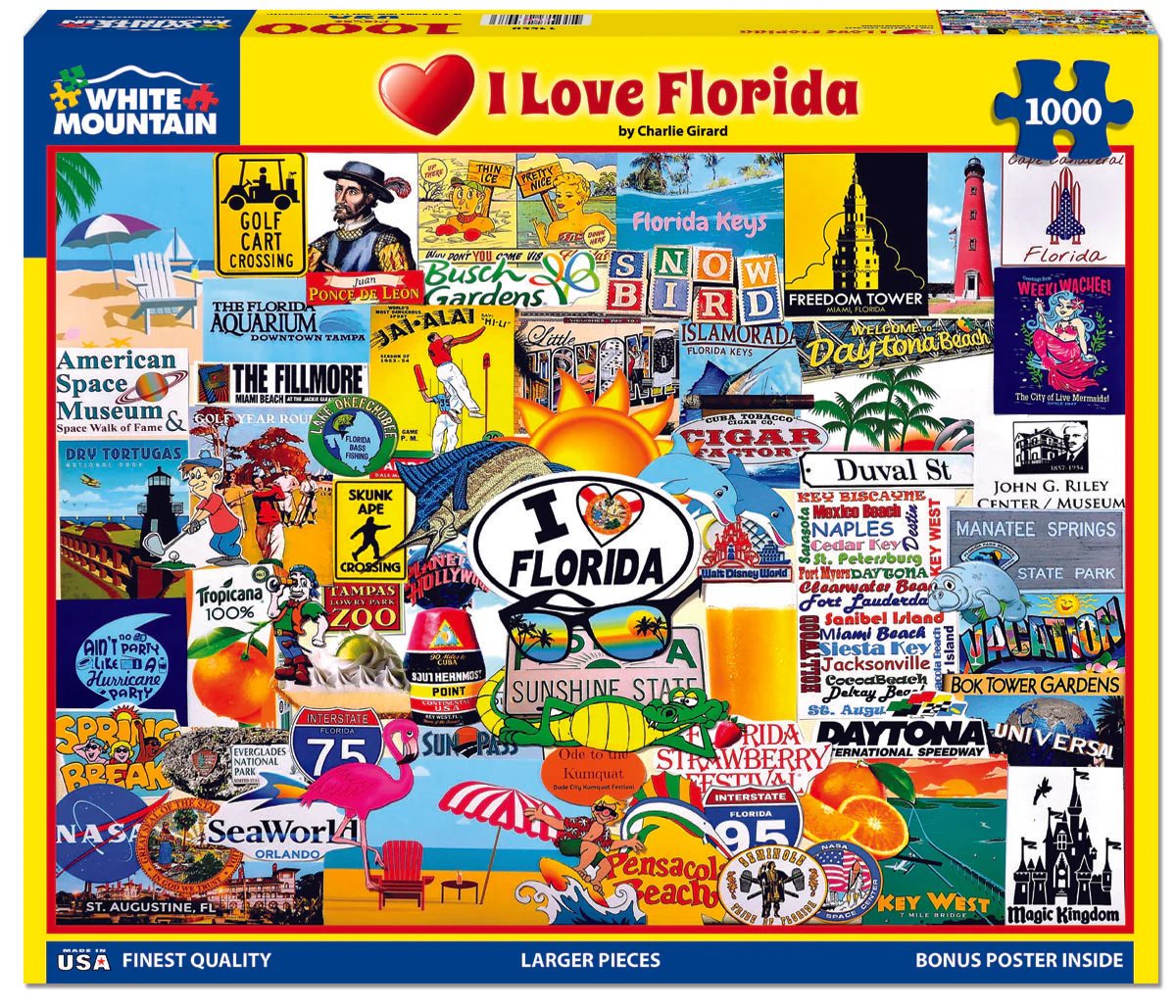 I Love Florida - 1000 Piece Jigsaw Puzzle White Mountain