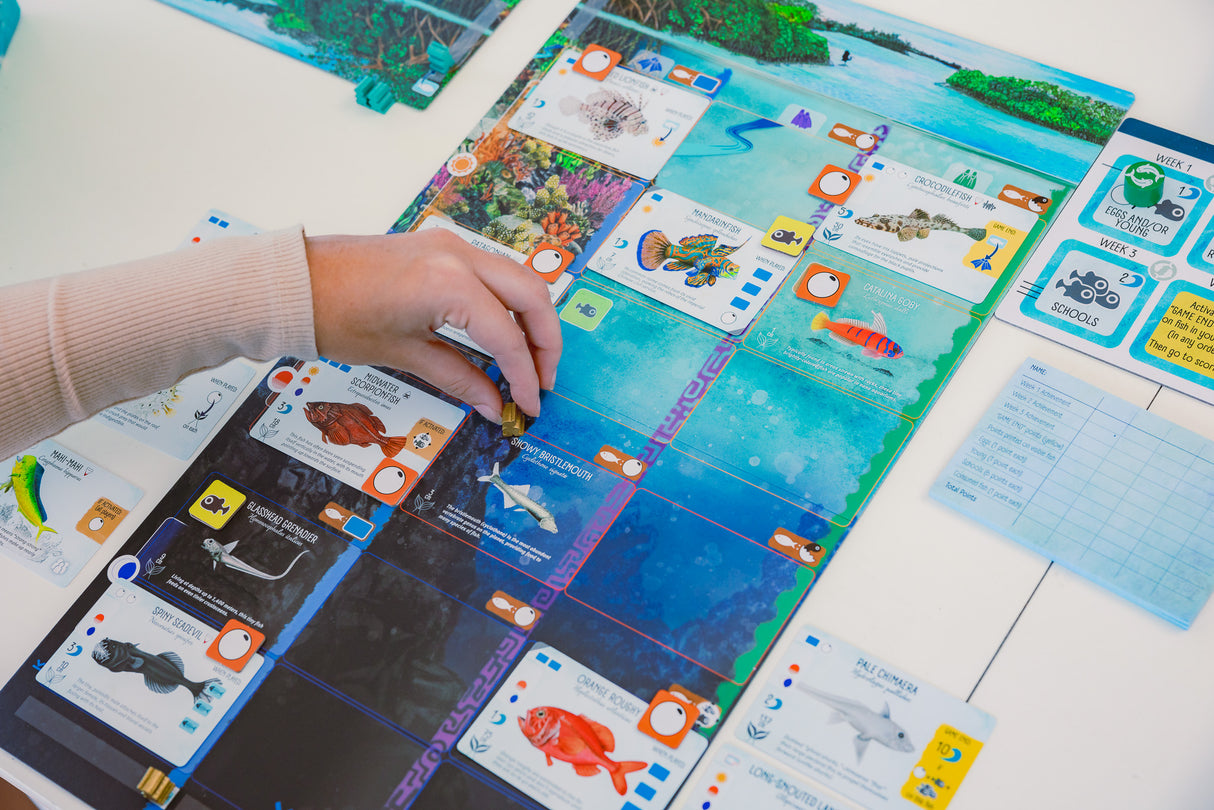 Finspan coral reef habitat and marine life cards